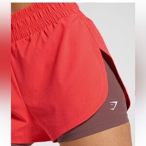 Gymshark 2 in 1 Women's Athletic Shorts - bold pink and magenta Brown